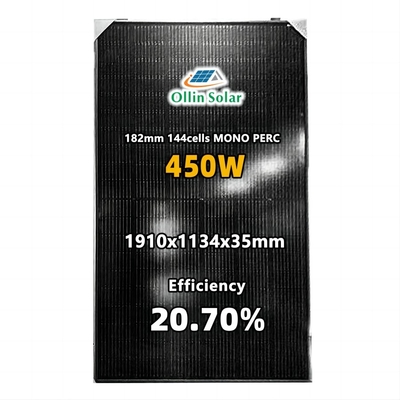kopen AL Zwart van het Zonnepaneel Monocrystalline Zonnepanelen van 440W 445W 450W 455W 460W Half de Celzonnepaneel Kit For Homes online manufacture