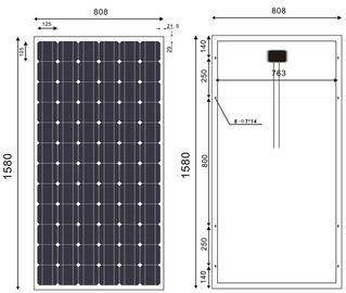 190 Watts Monocrystalline Zonnemodule voor Net - het Aangesloten Systeem van de Machtsgeneratie